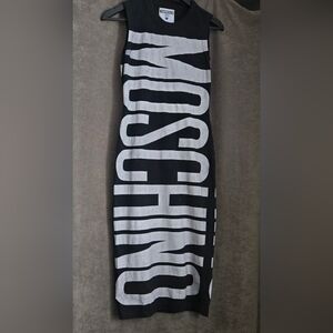 Moschino Black and White Logo Dress